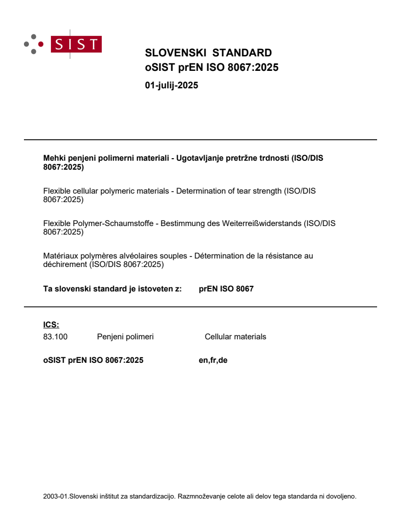 prEN ISO 8067:2025