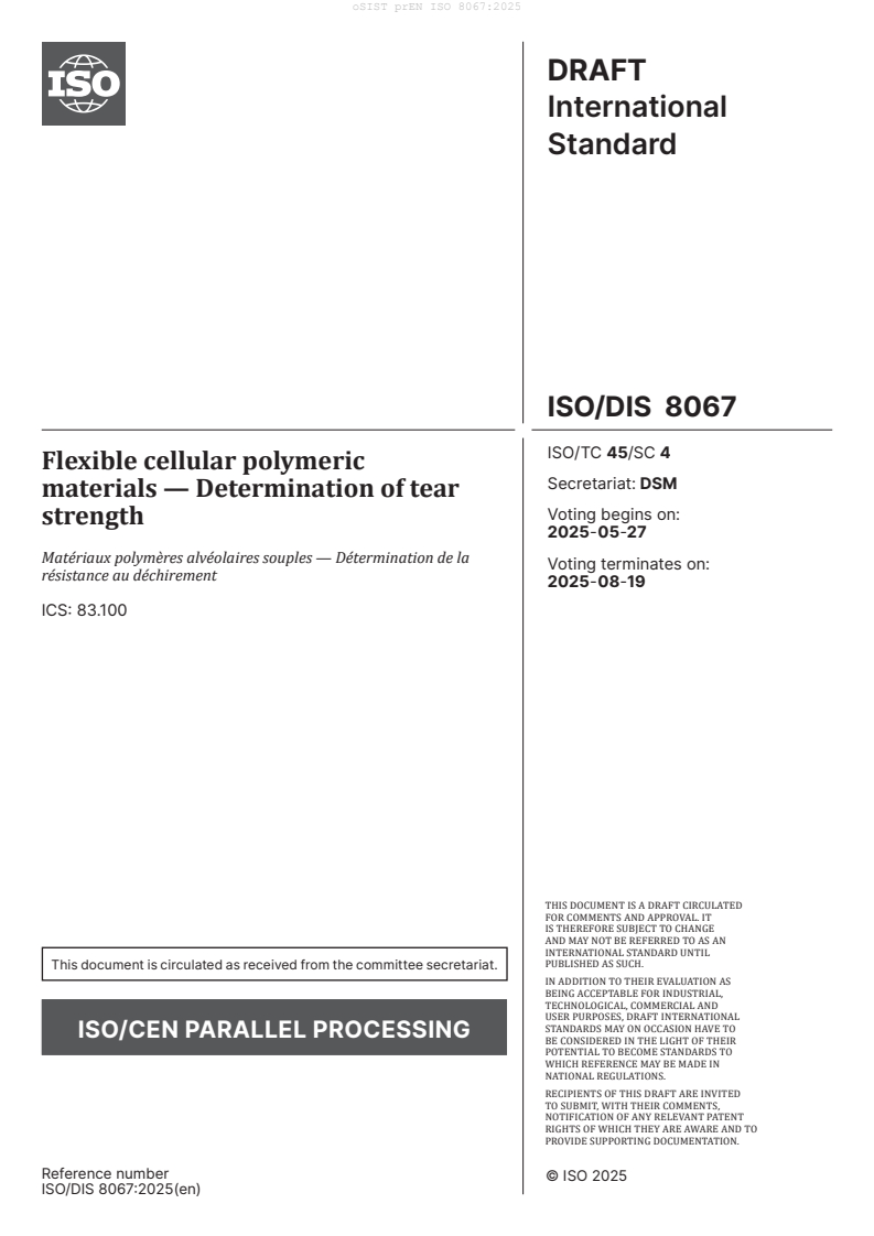 prEN ISO 8067:2025