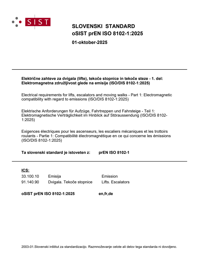 prEN ISO 8102-1:2025
