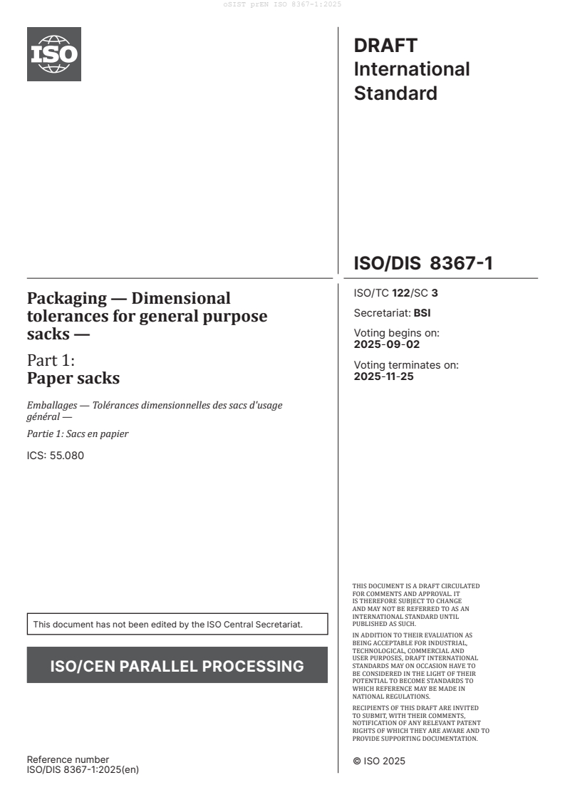 prEN ISO 8367-1:2025