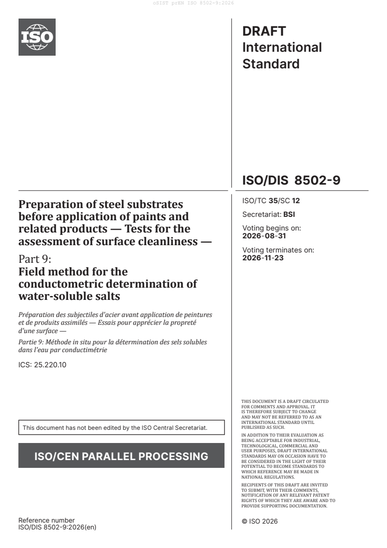 prEN ISO 8502-9 prEN ISO 8502-9:2026 - Page 3 preview