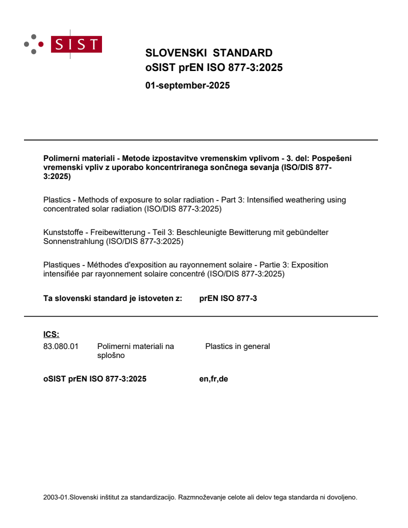 prEN ISO 877-3:2025