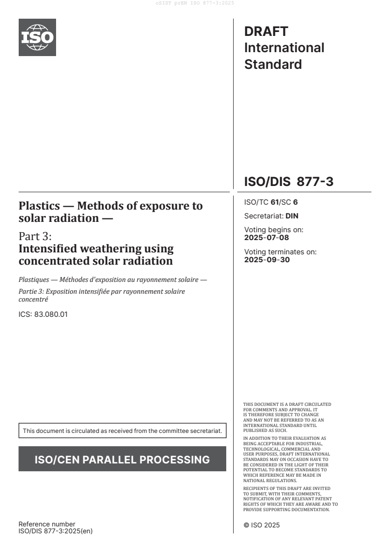 prEN ISO 877-3:2025