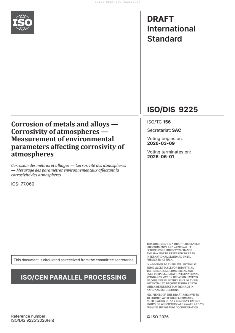 prEN ISO 9225 prEN ISO 9225:2026 - Page 3 preview