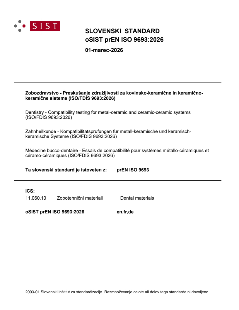 prEN ISO 9693 prEN ISO 9693:2026 - Page 1 preview