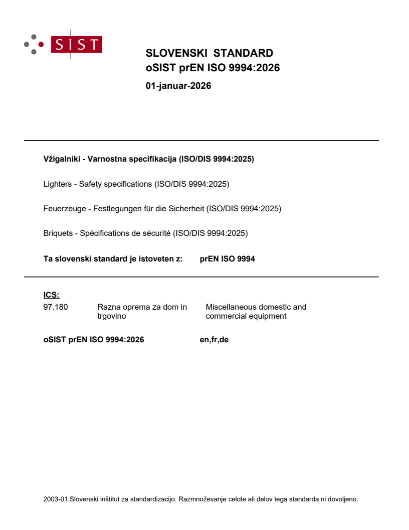 prEN ISO 9994 prEN ISO 9994:2026 - BARVE