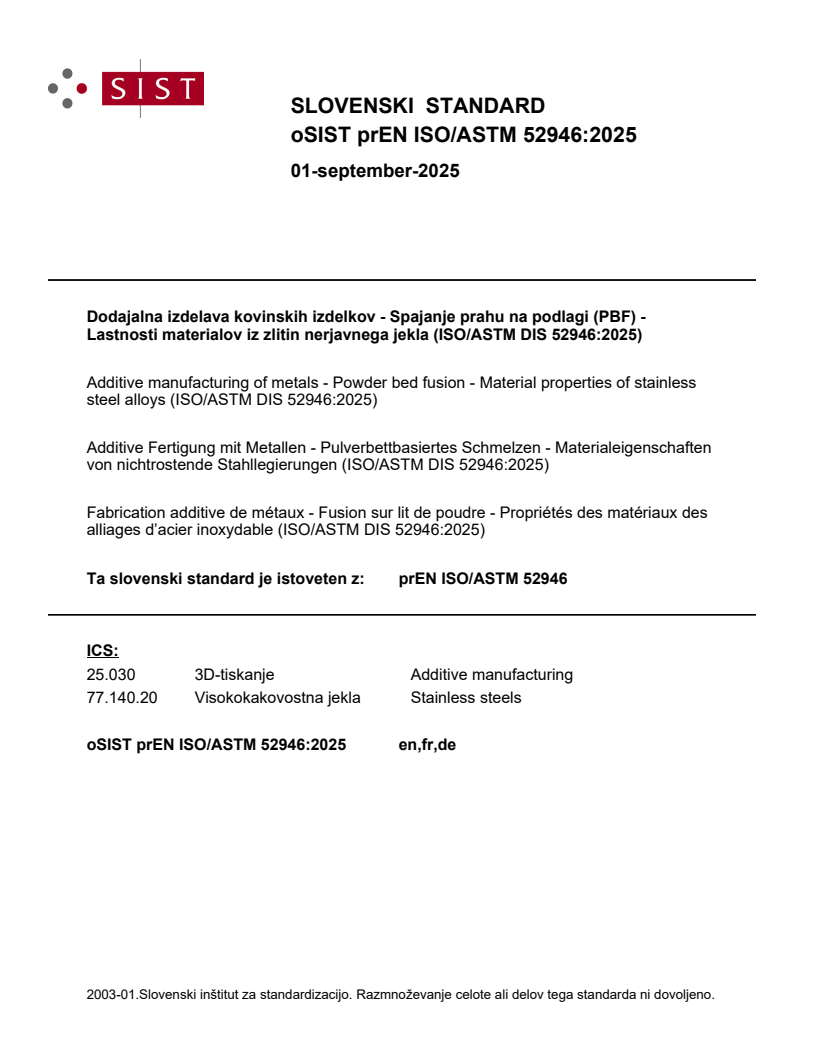prEN ISO/ASTM 52946:2025