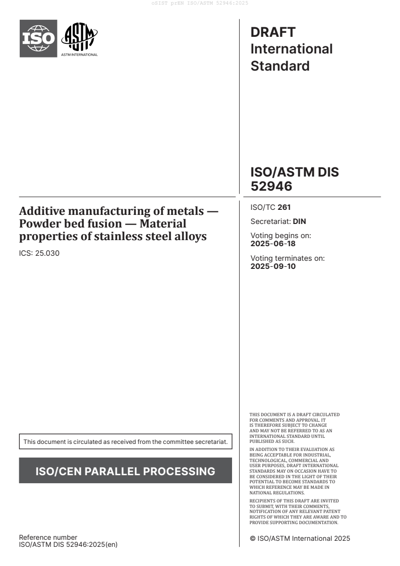 prEN ISO/ASTM 52946:2025