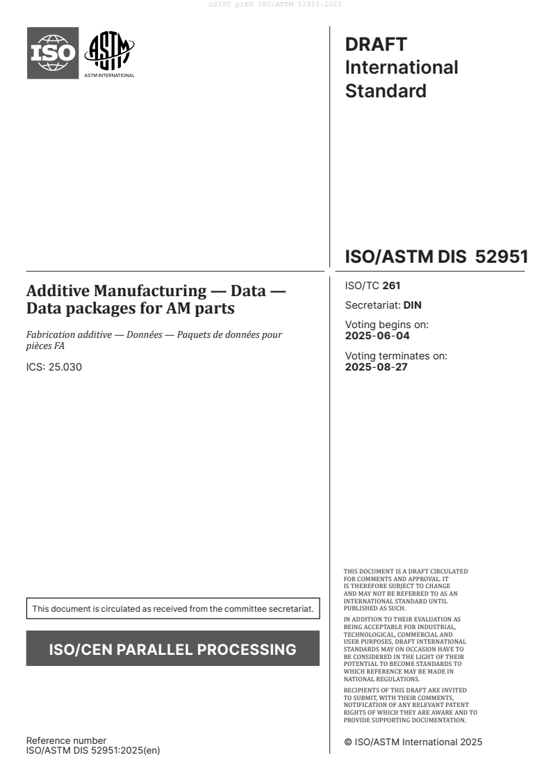 prEN ISO/ASTM 52951:2025