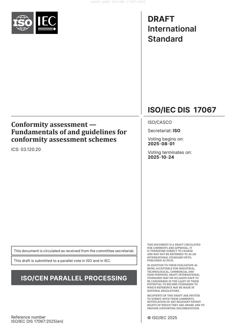 prEN ISO/IEC 17067:2025