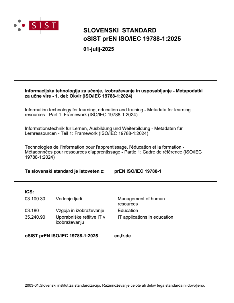 prEN ISO/IEC 19788-1:2025