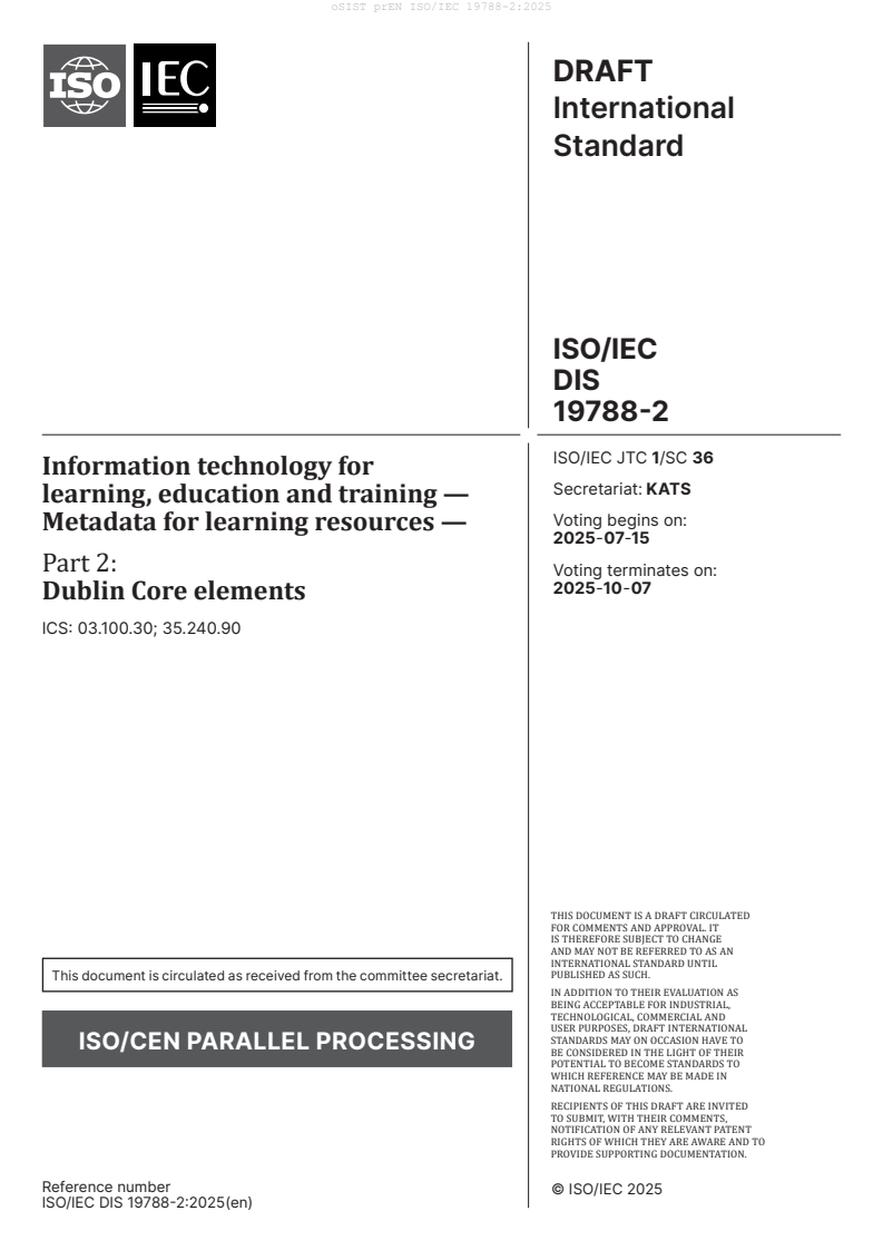 prEN ISO/IEC 19788-2:2025