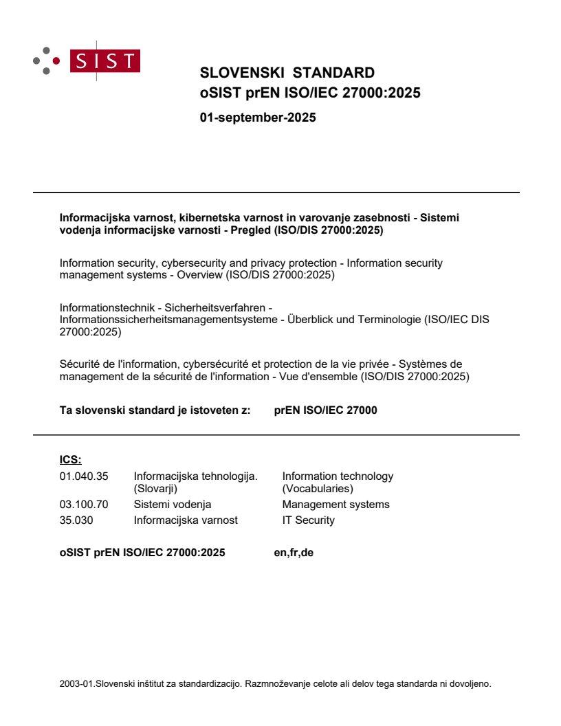 prEN ISO/IEC 27000:2025