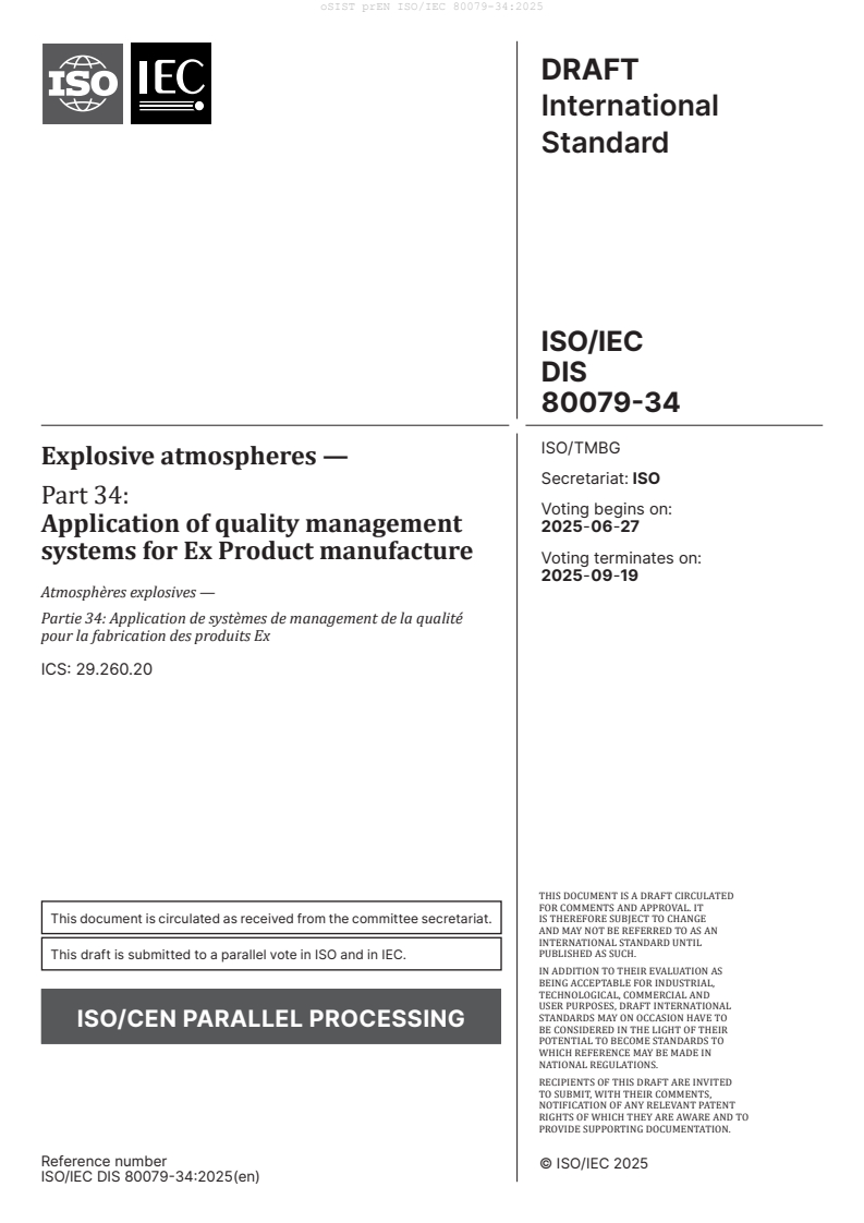 prEN ISO/IEC 80079-34:2025
