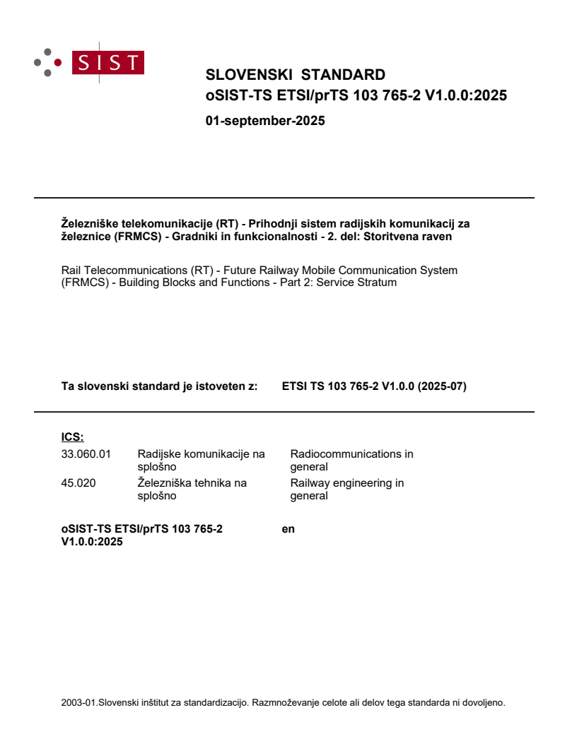 oSIST-TS ETSI/prTS 103 765-2 V1.0.0:2025 - BARVE