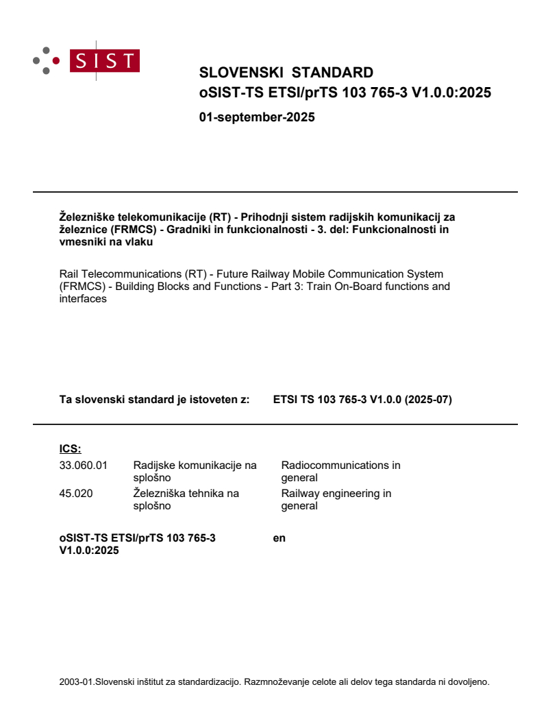 TS ETSI/prTS 103 765-3 V1.0.0:2025