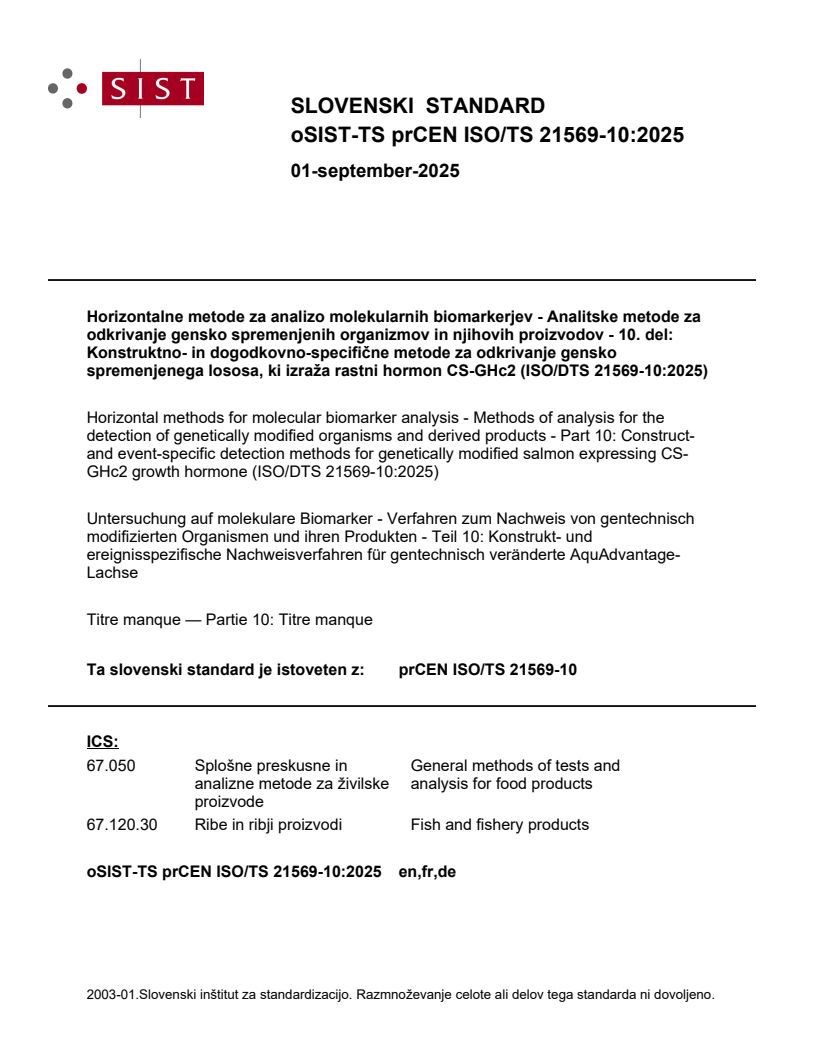 TS prCEN ISO/TS 21569-10:2025