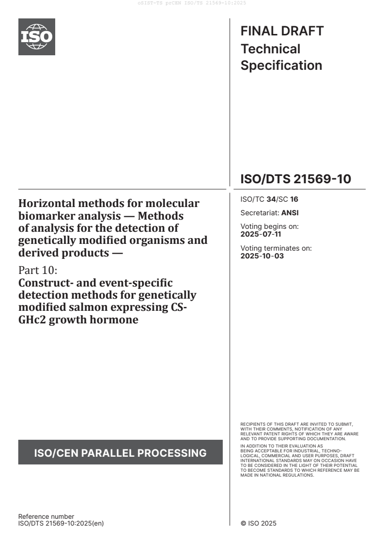 TS prCEN ISO/TS 21569-10:2025