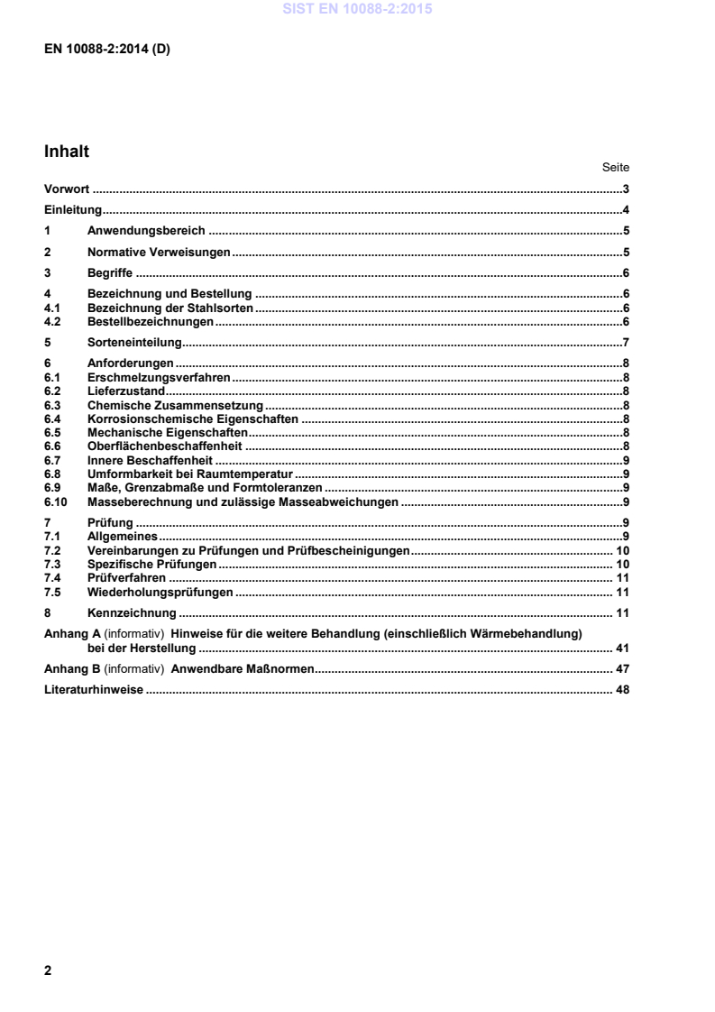 EN 10088-2:2014 EN 10088-2:2015 (DE) - Page 4 preview