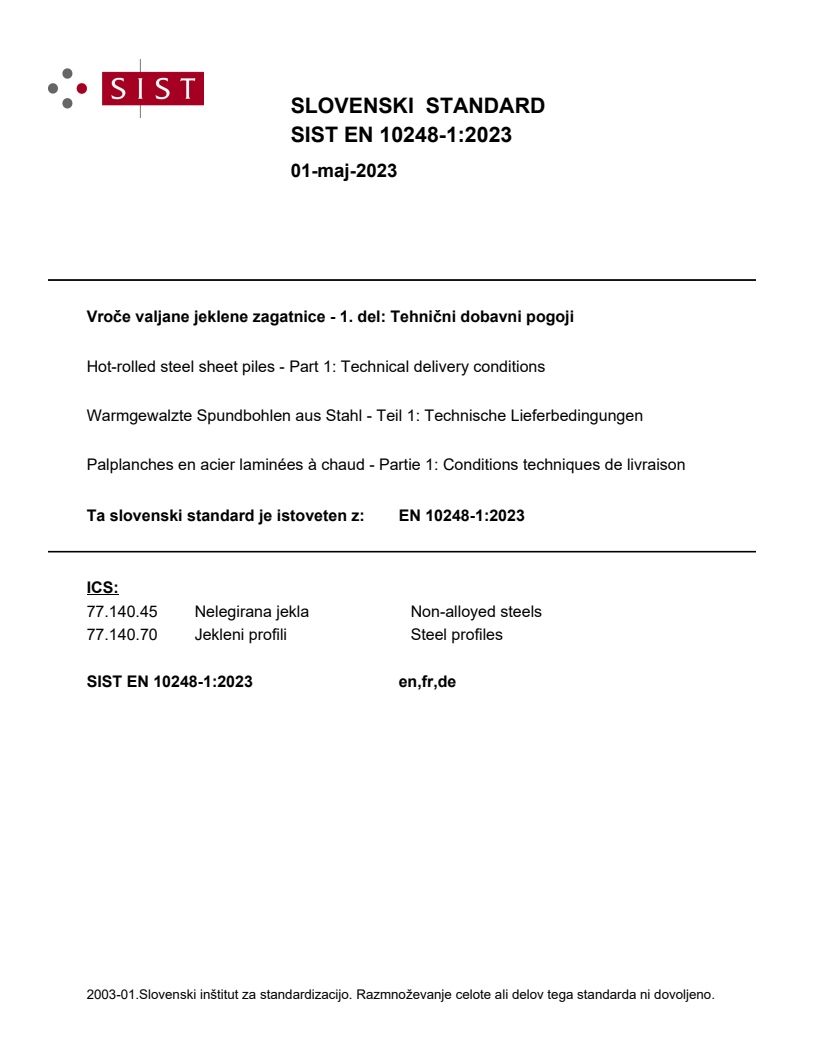EN 10248-1:2023 EN 10248-1:2023 - Page 1 preview