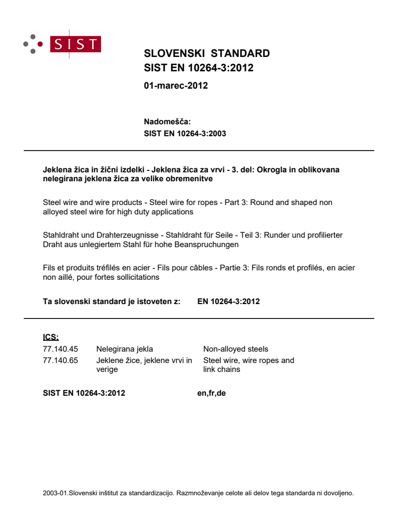 EN 10264-3:2012 EN 10264-3:2012 - Page 1 preview