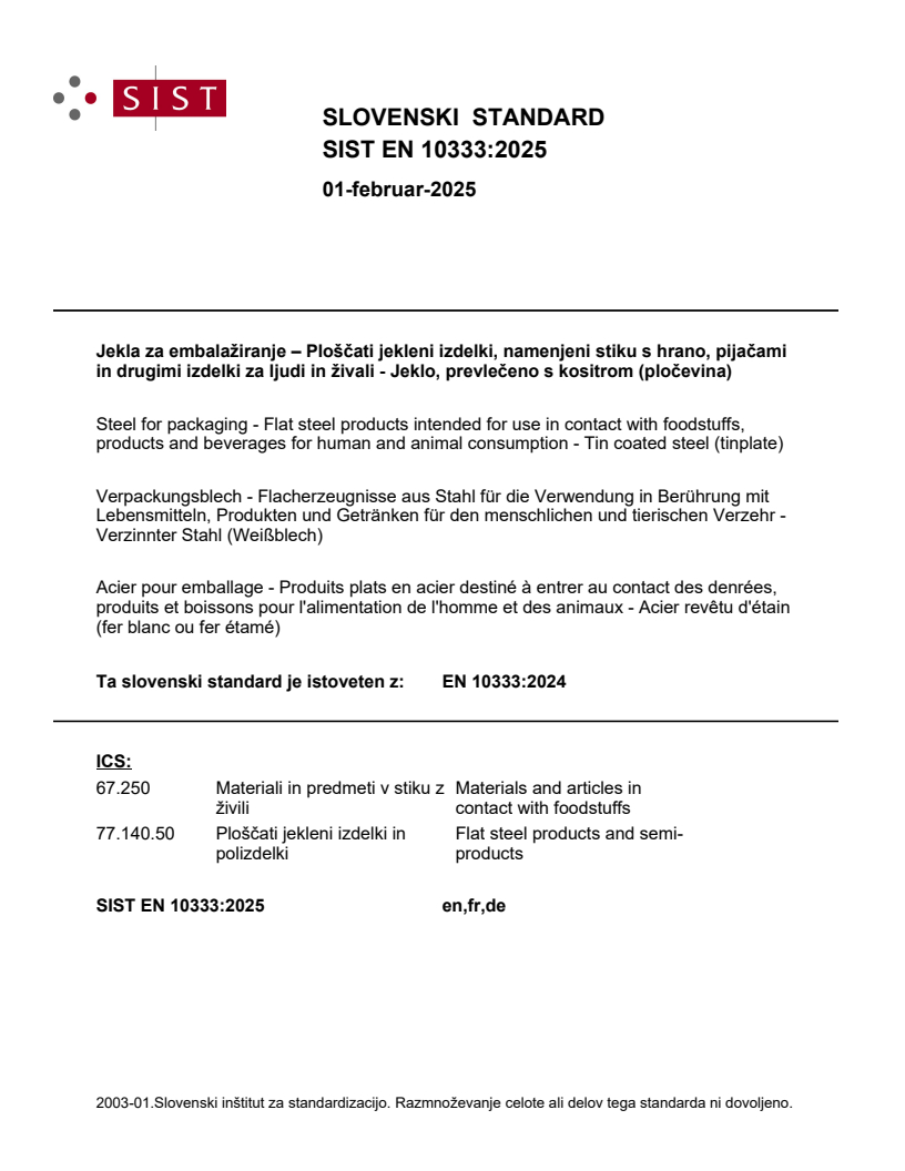 SIST EN 10333:2025 SIST EN 10333:2025 - Page 1 preview