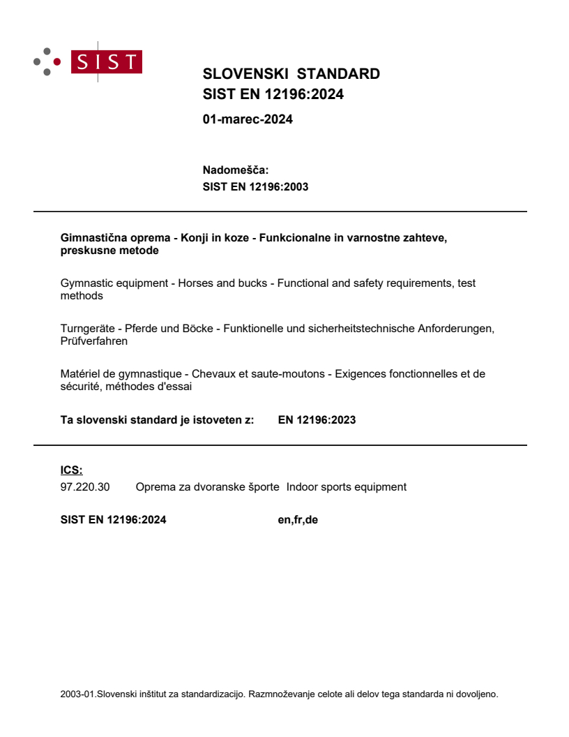 EN 12196:2023 EN 12196:2024 - Page 1 preview