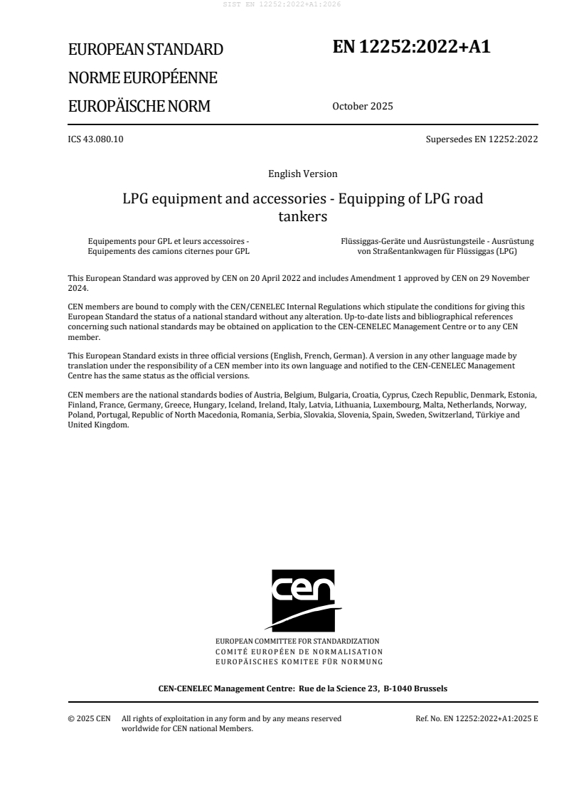SIST EN 12252:2022+A1:2026