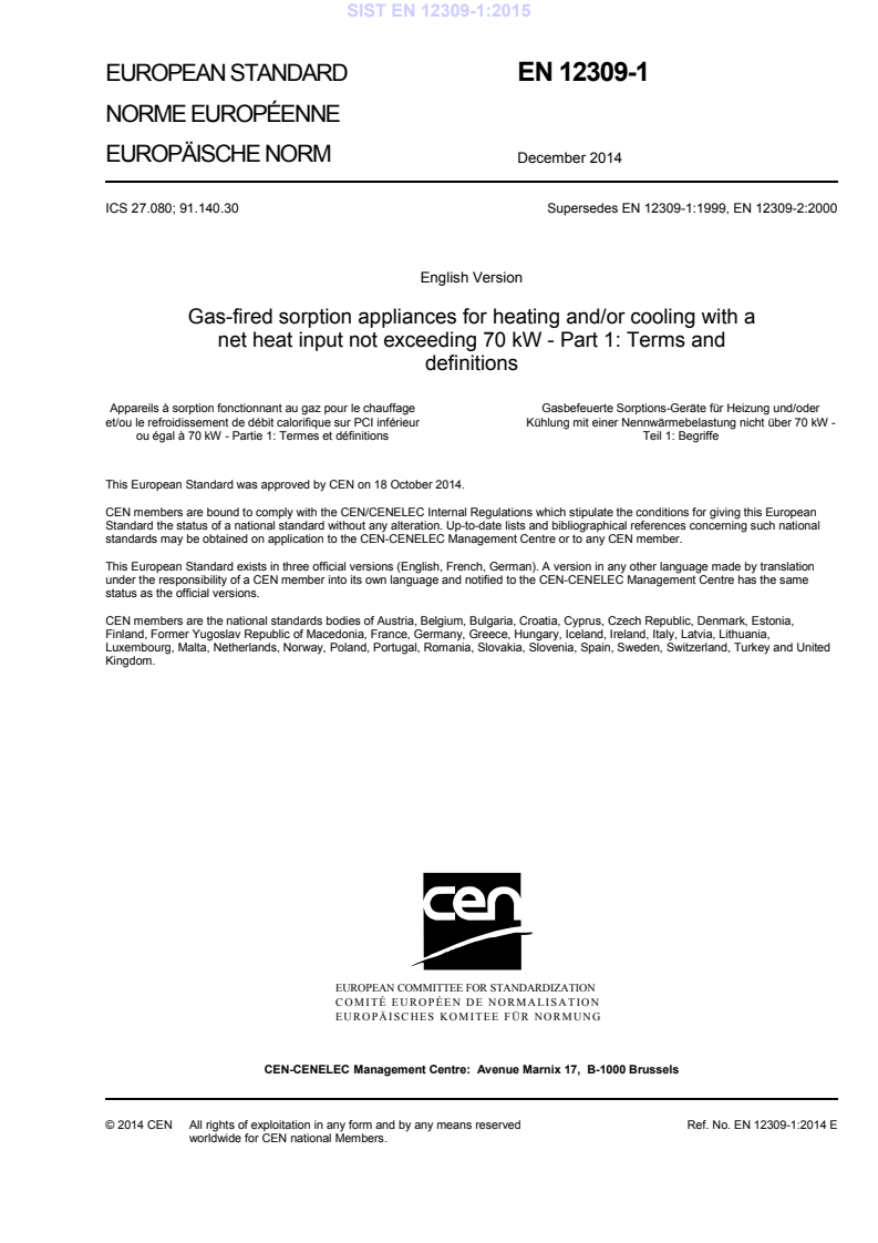 EN 12309-1:2014 EN 12309-1:2015 - Page 3 preview