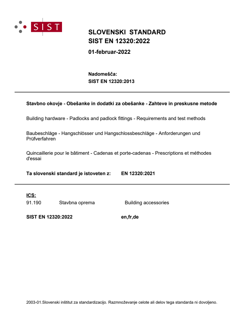 EN 12320:2021 EN 12320:2022 - BARVE - Page 1 preview