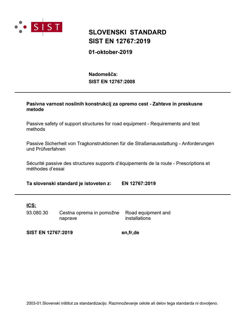 EN 12767:2019 EN 12767:2019 - Page 1 preview