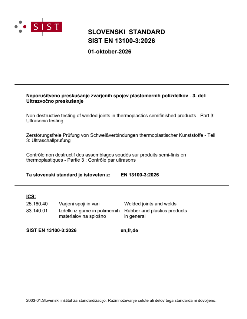 SIST EN 13100-3:2026 SIST EN 13100-3:2026 - Page 1 preview