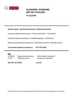 SIST EN 13374:2025 - Page 1 preview