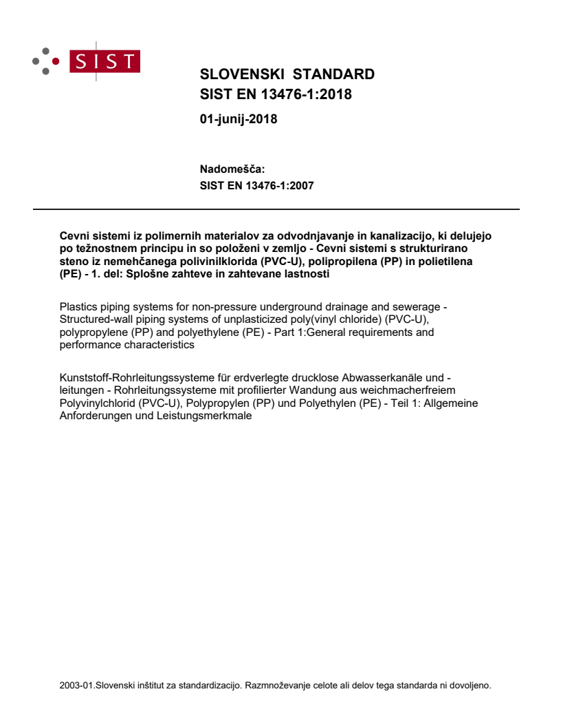 EN 13476-1:2018 EN 13476-1:2018 - Page 1 preview
