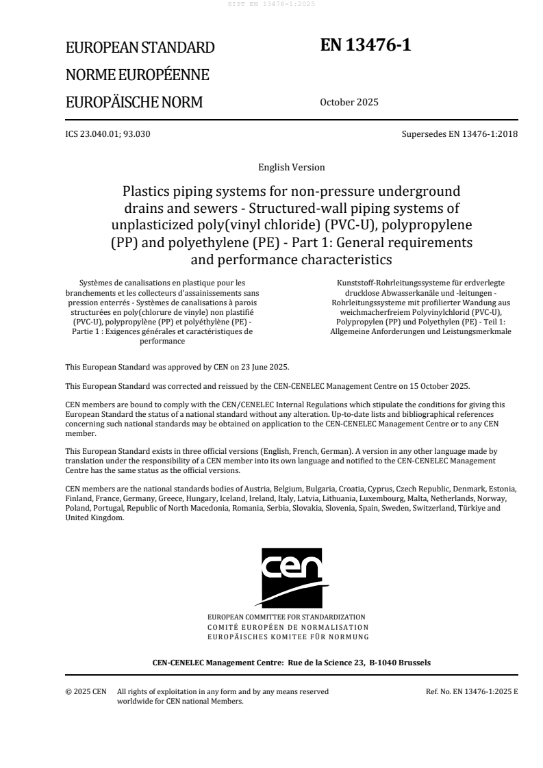 SIST EN 13476-1:2025