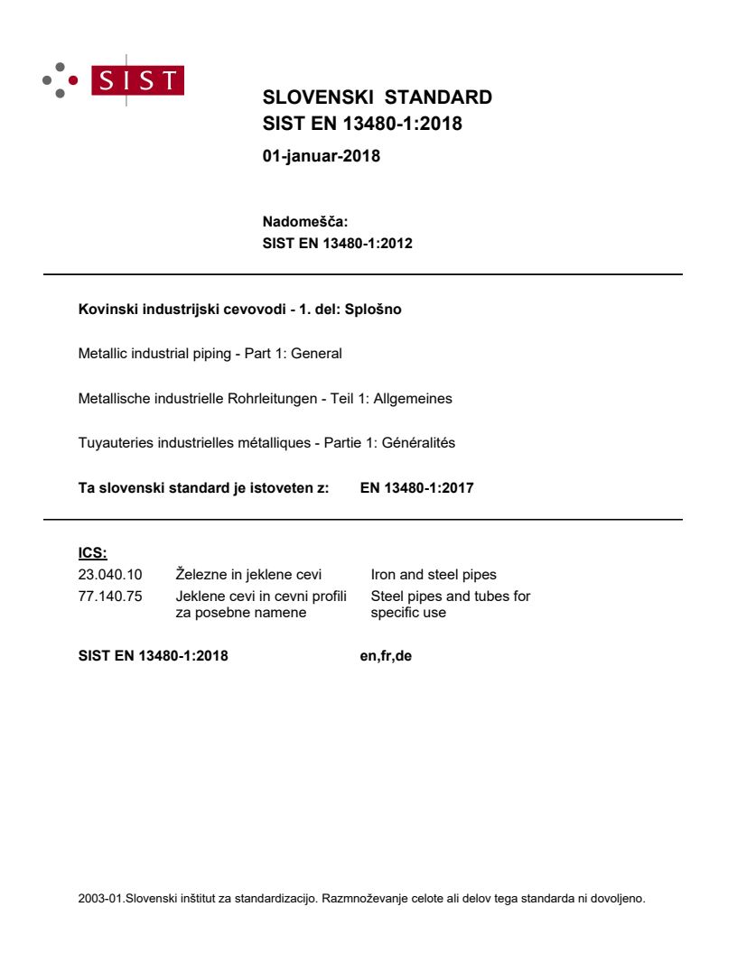 EN 13480-1:2017 EN 13480-1:2018 - Page 1 preview