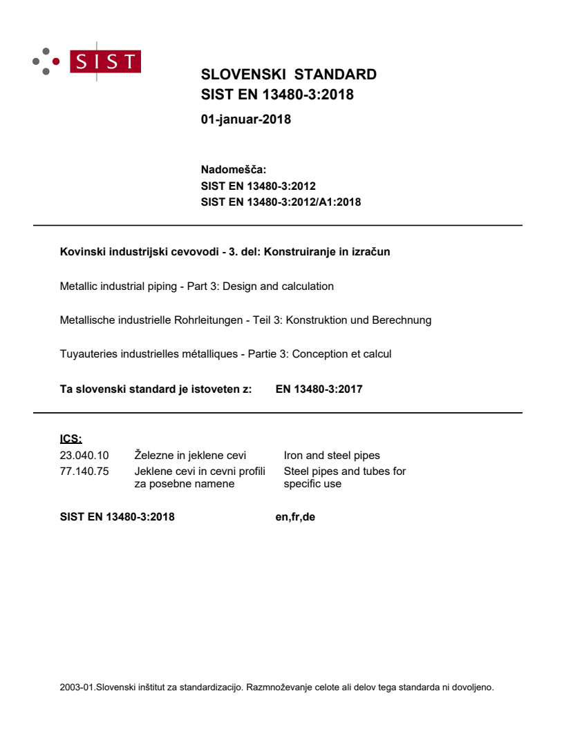 EN 13480-3:2017 EN 13480-3:2018 - Page 1 preview