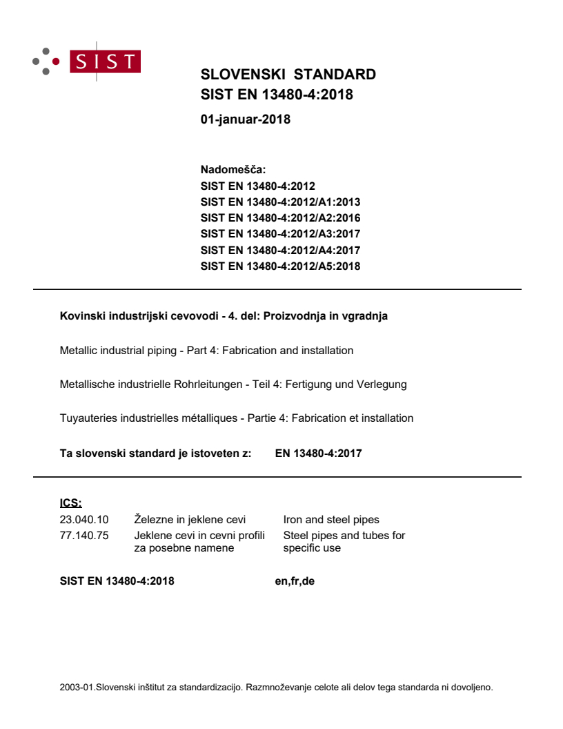 EN 13480-4:2017 EN 13480-4:2018 - Page 1 preview