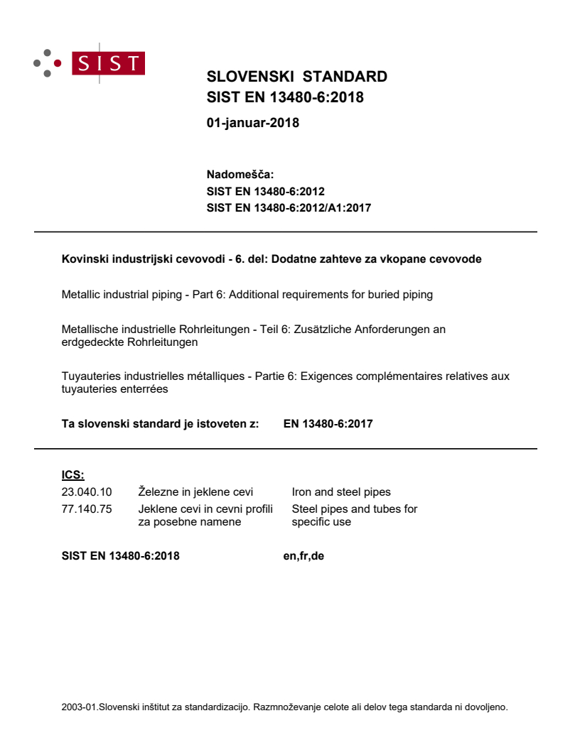 EN 13480-6:2017 EN 13480-6:2018 - Page 1 preview