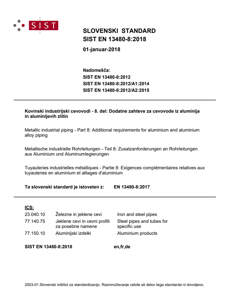 EN 13480-8:2017 EN 13480-8:2018 - Page 1 preview