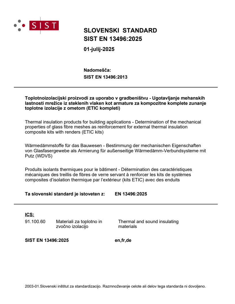 EN 13496:2025