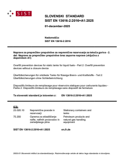 SIST EN 13616-2:2016+A1:2025 - Page 1 preview