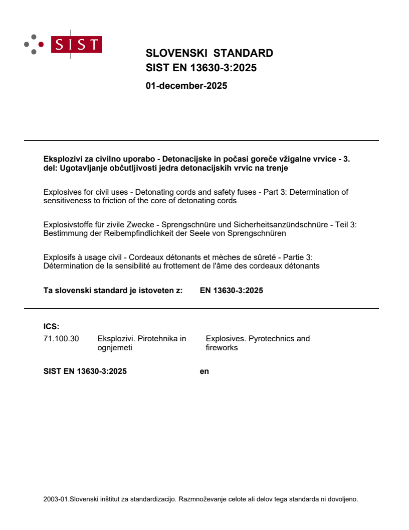 SIST EN 13630-3:2025