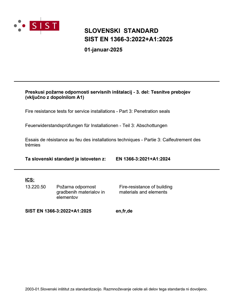 EN 1366-3:2021+A1:2024 EN 1366-3:2022+A1:2025 - BARVE - Page 1 preview