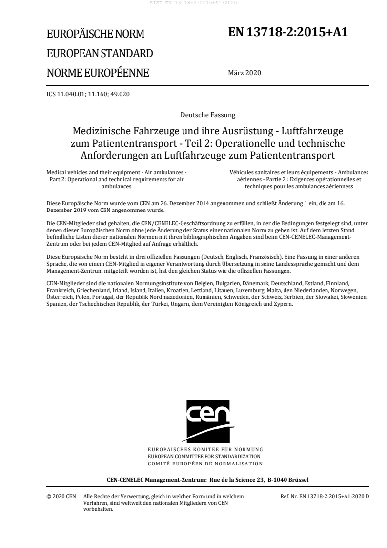 EN 13718-2:2015+A1:2020 EN 13718-2:2015+A1:2020 - Page 3 preview