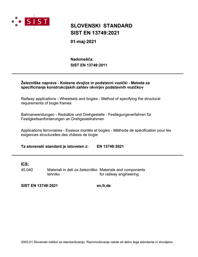 EN 13749:2021 EN 13749:2021 - Page 1 preview