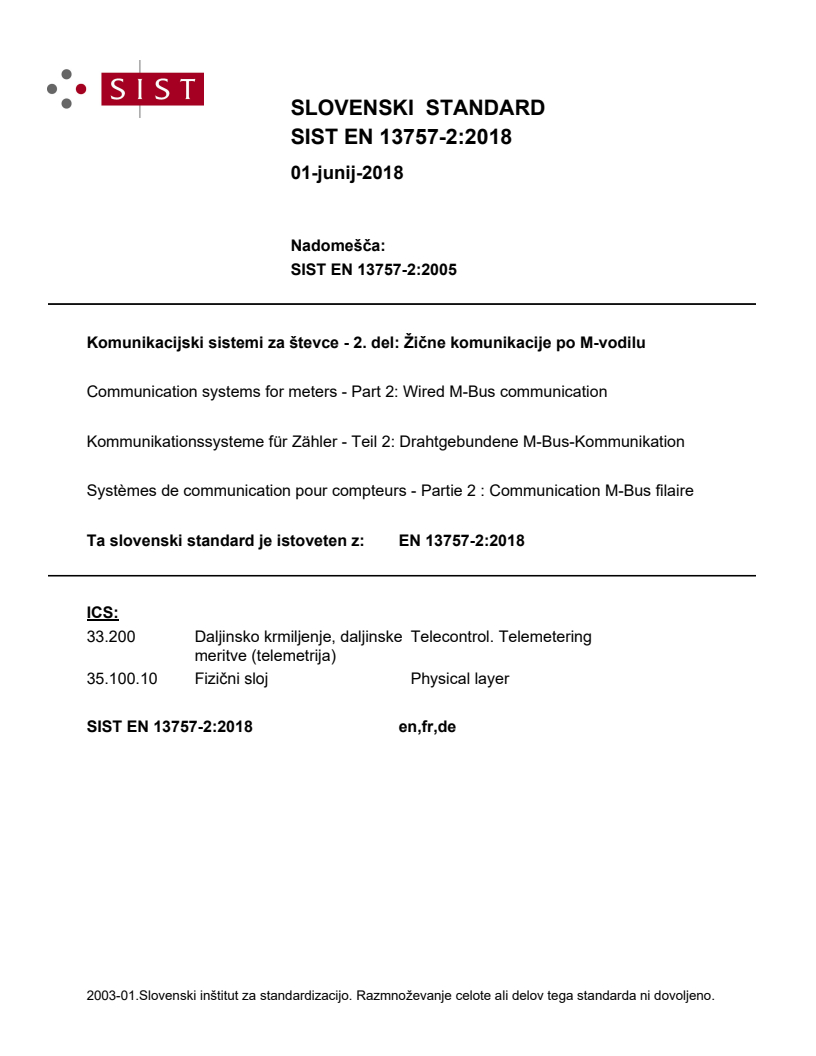 EN 13757-2:2018 EN 13757-2:2018 - Page 1 preview