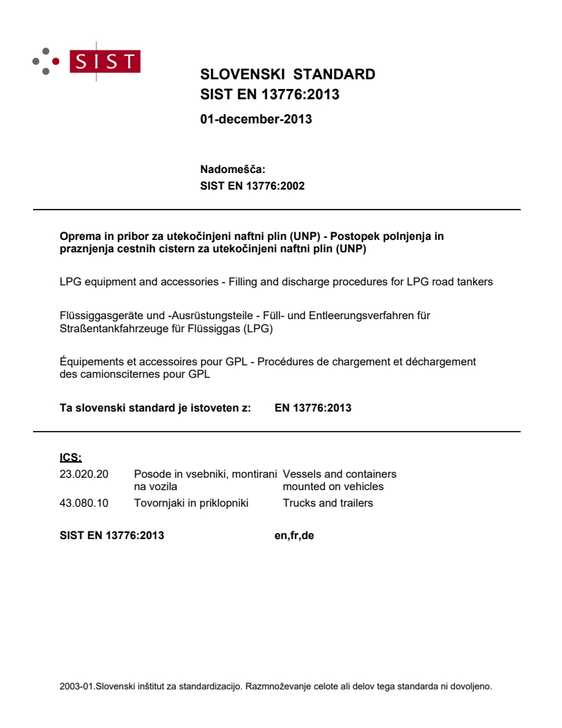 EN 13776:2013 EN 13776:2013 - Page 1 preview