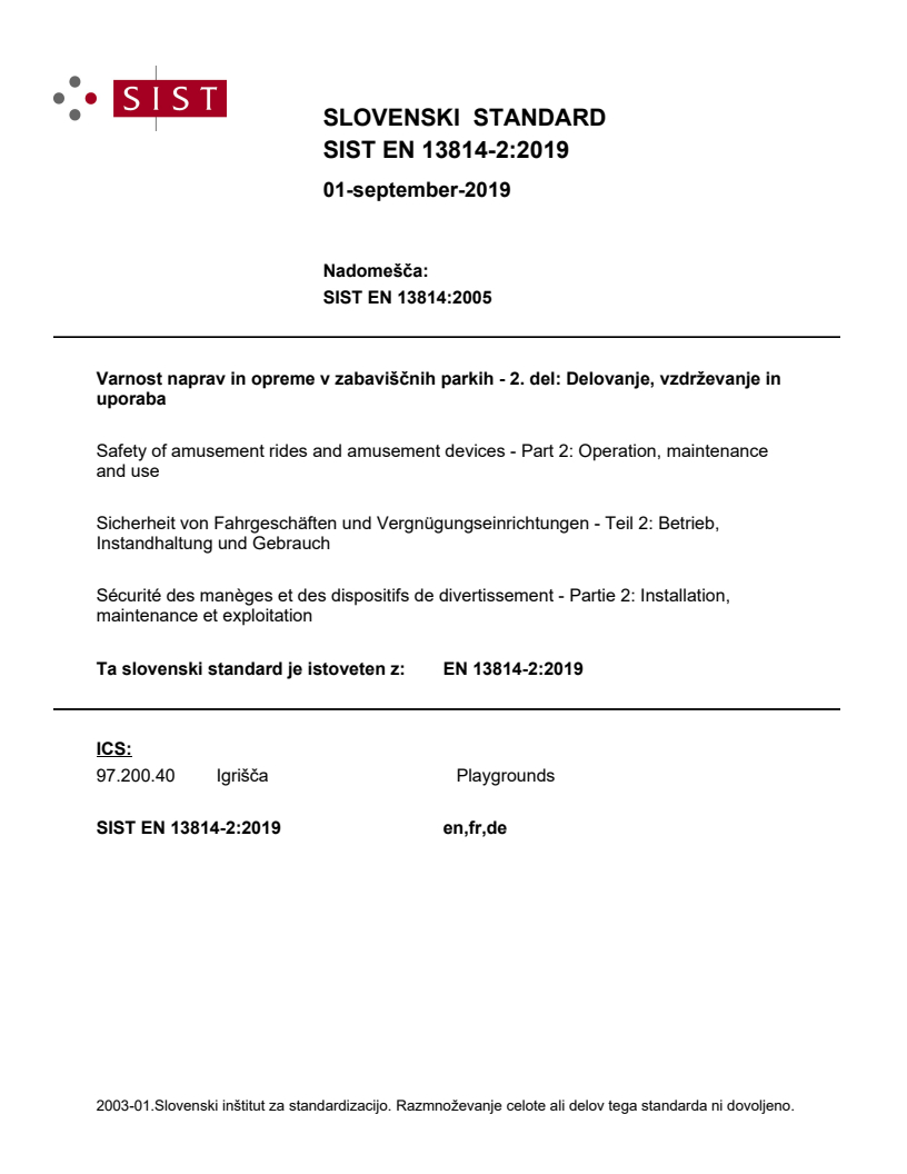 EN 13814-2:2019 EN 13814-2:2019 - Page 1 preview