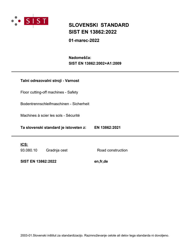 EN 13862:2021 EN 13862:2022 - BARVE - Page 1 preview